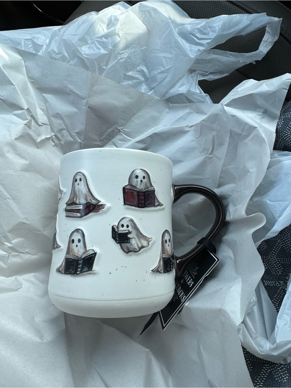 Goblin & ghoul Ghost Reading a book Ceramic coffee Mug